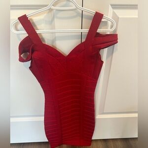Red off the shoulder guess dress